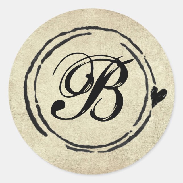 Aufkleber für die Briefmarke Monogramm (Vorderseite)