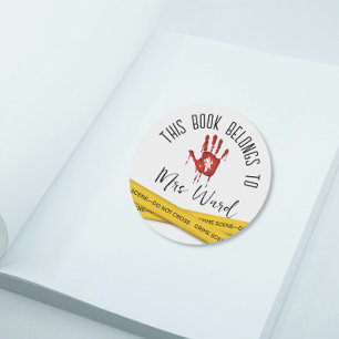 Aufkleber für die Bücherbibliothek der blutigen Cr