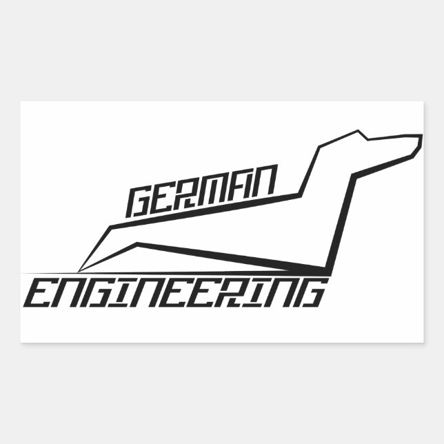 Aufkleber für die Dackel Rectangle - German Engine (Vorderseite)