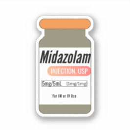 Aufkleber für die Durchstechflasche mit Midazolam