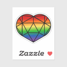 Aufkleber für die Fahne aus Hartglas D20 Rainbow P
