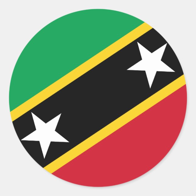 Aufkleber für die Fahne St. Kitts und Nevis (Vorderseite)
