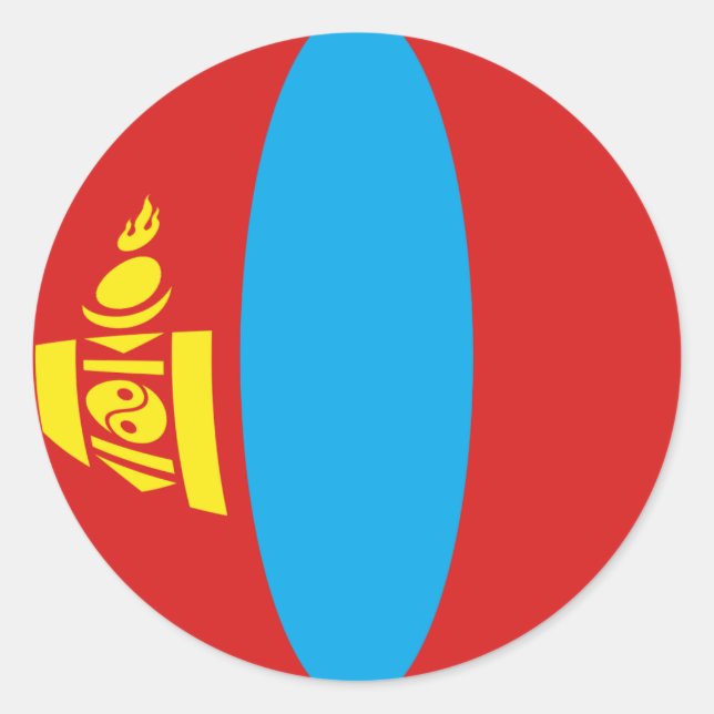 Aufkleber für die Flagge der Mongolei (Vorderseite)