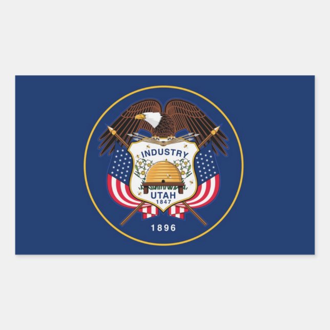 Aufkleber für die Flagge des Staates Utah (Vorderseite)
