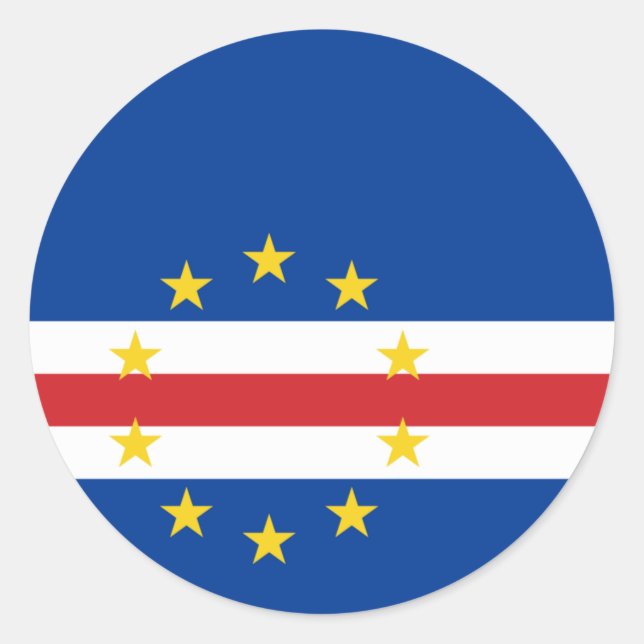 Aufkleber für die Flagge von Kap Verde (Vorderseite)