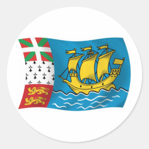 Aufkleber für die Flagge von Saint Pierre und Miqu