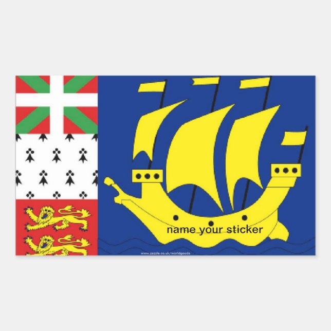 Aufkleber für die Flagge von St. Pierre Miquelon (Vorderseite)