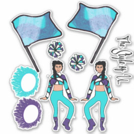 Aufkleber für die Flaggenfarben ( Aqua Lila White 