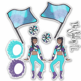 Aufkleber für die Flaggenfarben ( Aqua Lila White 