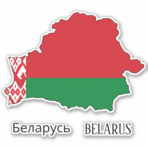 Aufkleber für die Flaggenkarte von Belarus