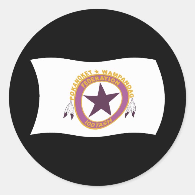 Aufkleber für die Flaggenmarke Wampanoag (Vorderseite)