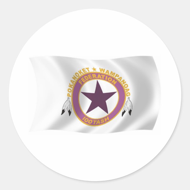 Aufkleber für die Flaggenmarke Wampanoag (Vorderseite)