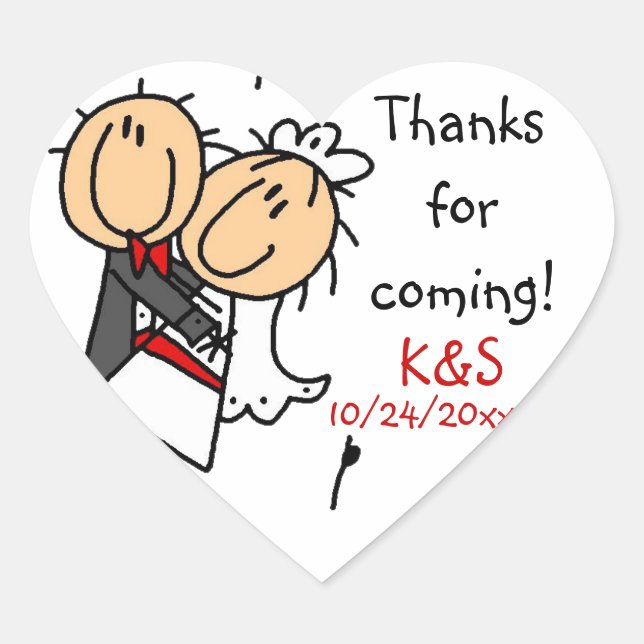 Aufkleber für die Gastgeschenk Hochzeit (Vorderseite)