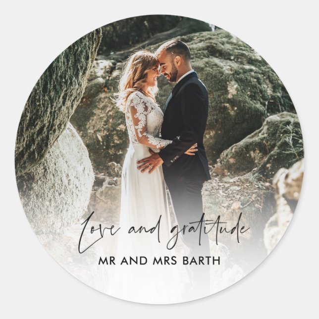 Aufkleber für die Gastgeschenk Hochzeit der Liebe  (Vorderseite)