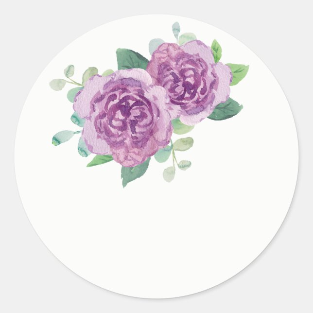 Aufkleber für die Gastgeschenk Hochzeit der lila R (Vorderseite)