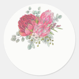 Aufkleber für die Gastgeschenk Hochzeit der Protea