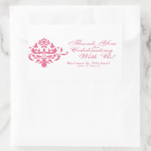 Aufkleber für die Gastgeschenk Hochzeit der rosa D