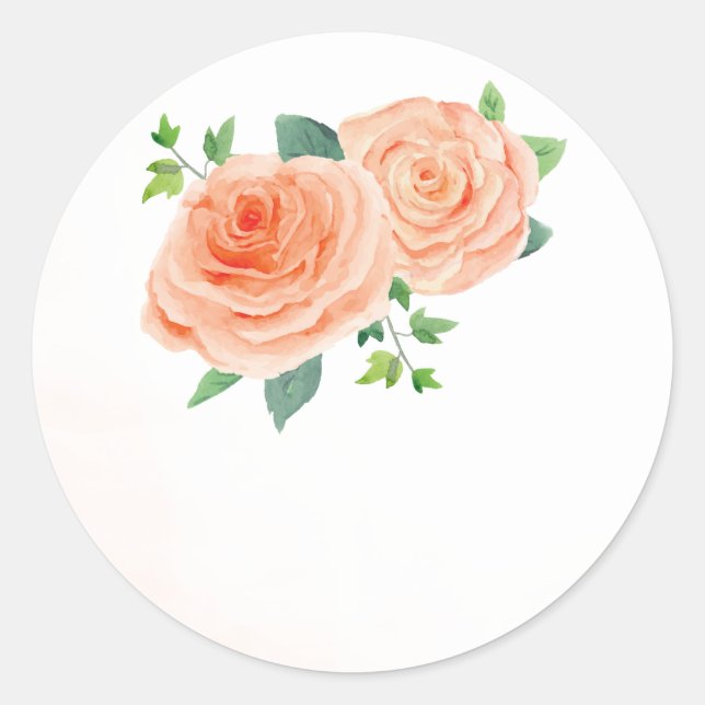 Aufkleber für die Gastgeschenk Hochzeit der Rose a (Vorderseite)