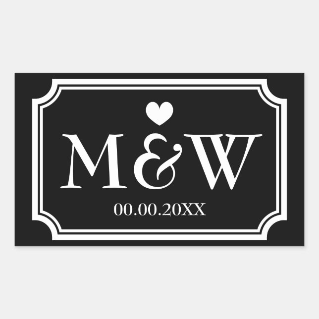 Aufkleber für die Gastgeschenk Hochzeit in Rectang (Vorderseite)