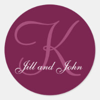 Aufkleber für die Gastgeschenk Hochzeit Monogram K
