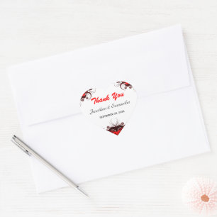 Aufkleber für die Gastgeschenk Hochzeit Rot und We