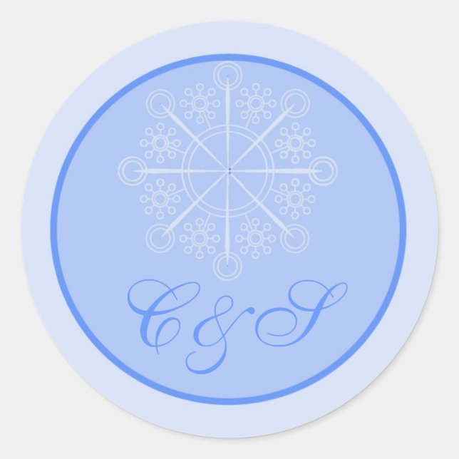Aufkleber für die Gastgeschenk Hochzeit Snowflake (Vorderseite)