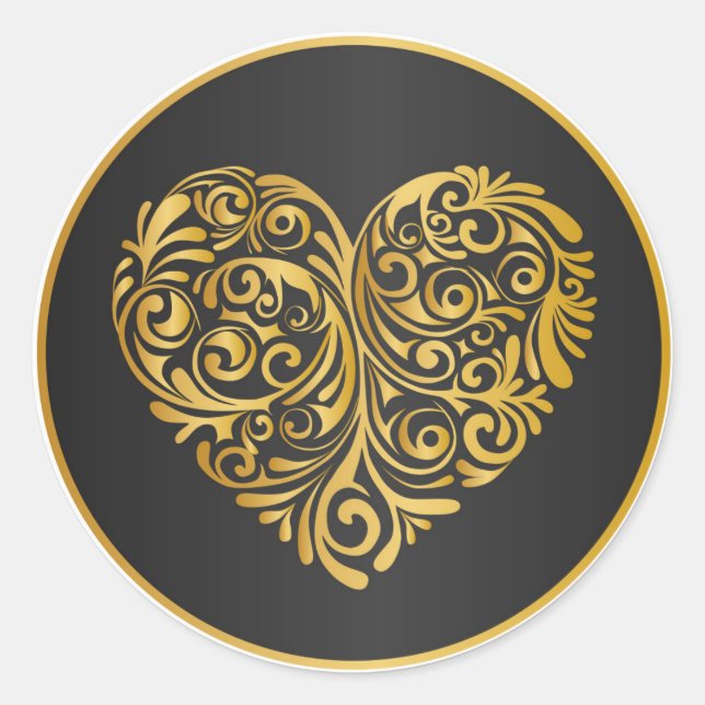Aufkleber für die goldene Herzform (Vorderseite)