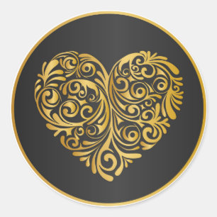 Aufkleber für die goldene Herzform