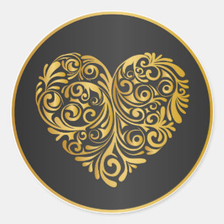 Aufkleber für die goldene Herzform