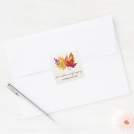 Aufkleber für die Hochzeit im Herbst im Herbst