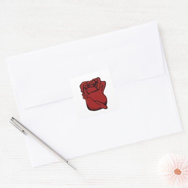 Aufkleber für die individuell anpassbare Rote Rose (Umschlag)