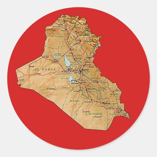 Aufkleber für die Irak-Karte (Vorderseite)