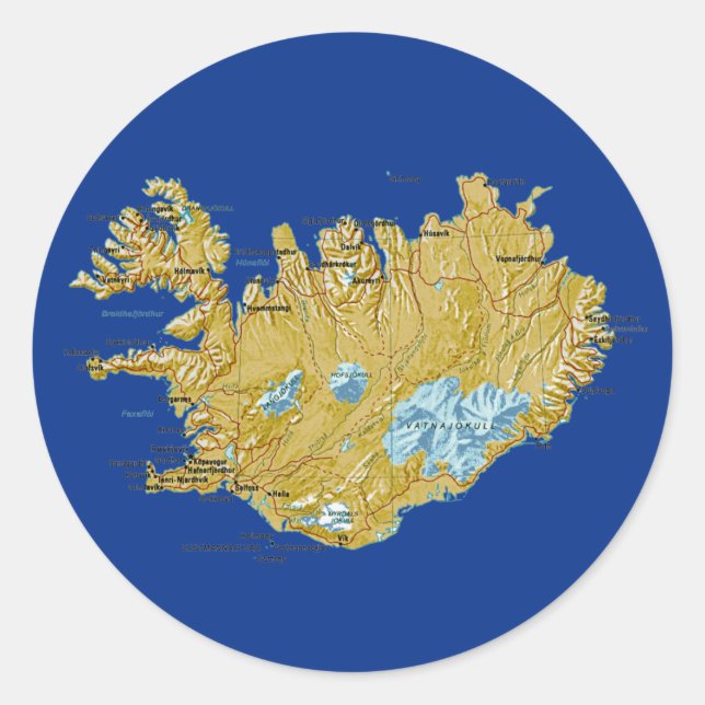Aufkleber für die Karte Island (Vorderseite)