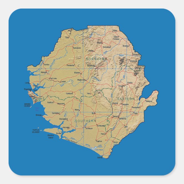 Aufkleber für die Karte Sierra Leone (Vorderseite)