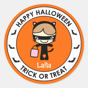 Aufkleber für die Leckerei Halloween Orange