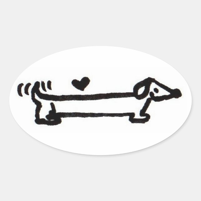 Aufkleber für die Liebe der Dackel (Vorderseite)