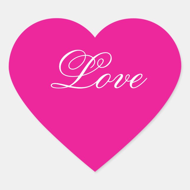 Aufkleber für die Liebe des rosa Herzens (Vorderseite)