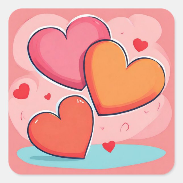 Aufkleber für die Liebe von Square Valentine (Vorderseite)
