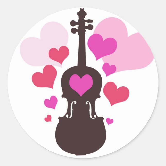 Aufkleber für die Liebe von Violine (Vorderseite)