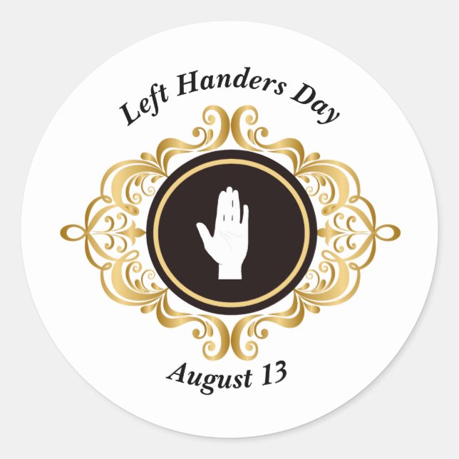 Aufkleber für die Links Handers Day Silhouette (Vorderseite)