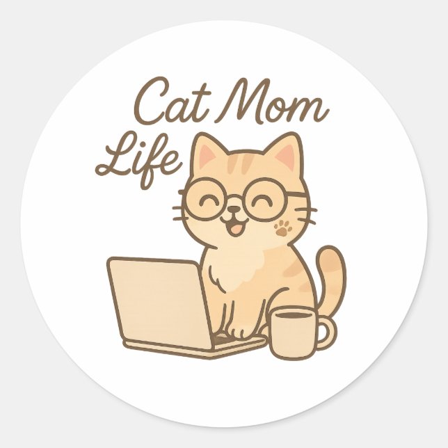 Aufkleber für die Mama der Katze (Vorderseite)