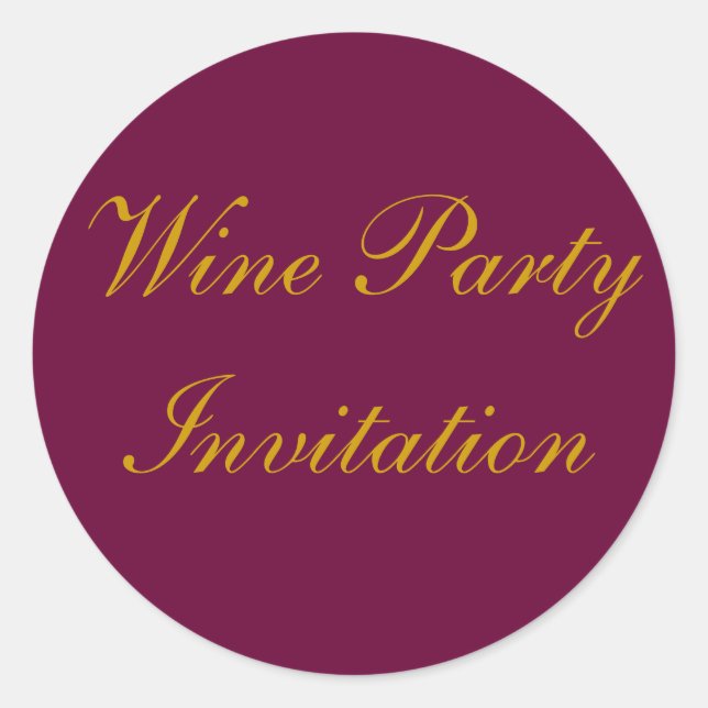 Aufkleber für die Party Einladung von Wein - zwei  (Vorderseite)