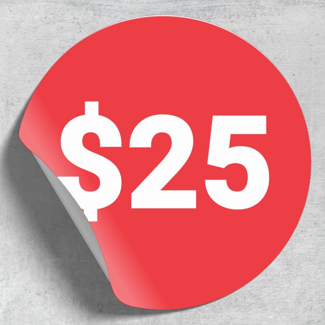 Aufkleber für die Preismarke | Dollar Price Red La (Von Creator hochgeladen)