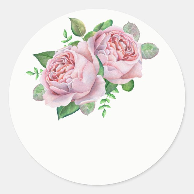 Aufkleber für die Rosa Gastgeschenk Hochzeit (Vorderseite)