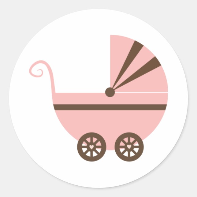 Aufkleber für die rosa und braune Buggy (Vorderseite)
