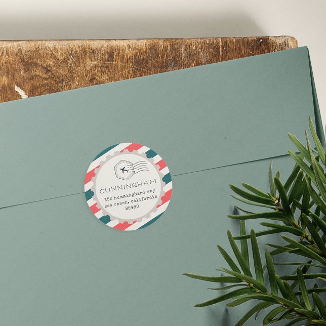 Aufkleber für die Rücksendeadresse von Luftpost (Von Creator hochgeladen)