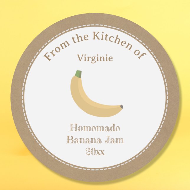 Aufkleber für die Rustikale Bananenkonfitüre (Rustic Banana Jam Label Sticker)