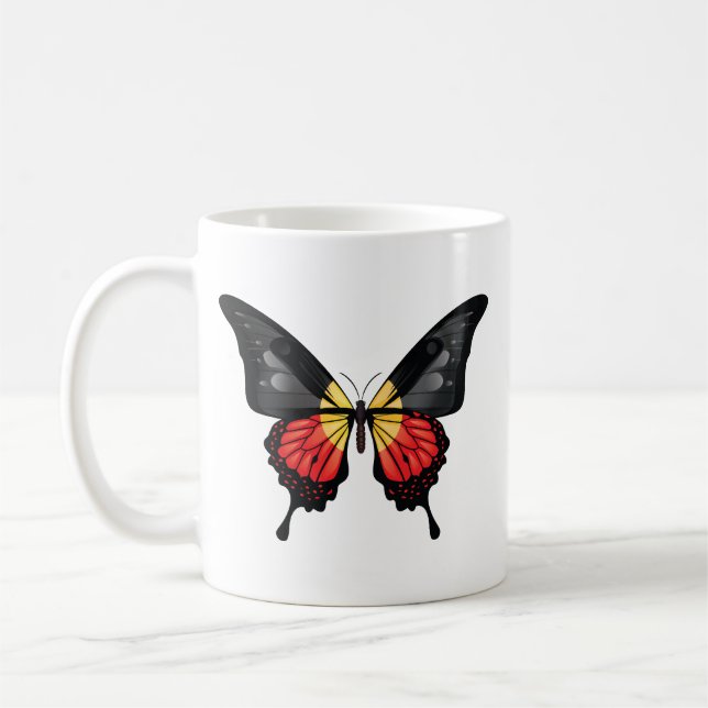 Aufkleber für die Schmetterlingsflagge im Frack Kaffeetasse (Links)