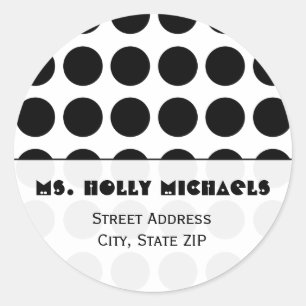 Aufkleber für die Schwarze Polka-Dot-Adresse
