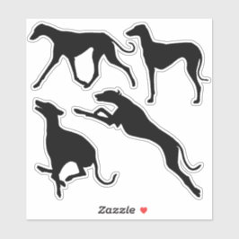 Aufkleber für die Silhouette der Azawakh-Rasse